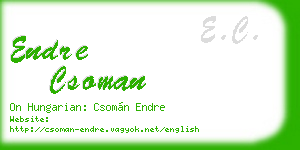endre csoman business card